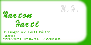 marton hartl business card